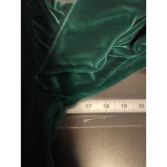 Vintage Handmade Womens Dress Medium Green Velvet Babydoll Princess Medieval - Picture 3 of 6